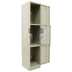 Venta-de-Estantes-Metalicos-TANER-Organizadora-de-Espacios-CDMX-y-Queretaro-Locker-Metalico-3-Puertas