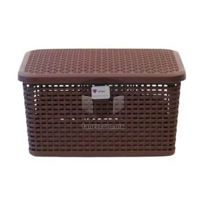 Caja Rattan Con Tapa - TANER Organizadora de Espacios CDMX y Queretaro