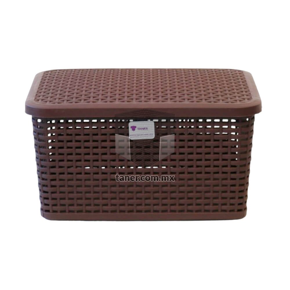 Caja Rattan Con Tapa - TANER Organizadora de Espacios CDMX y Queretaro