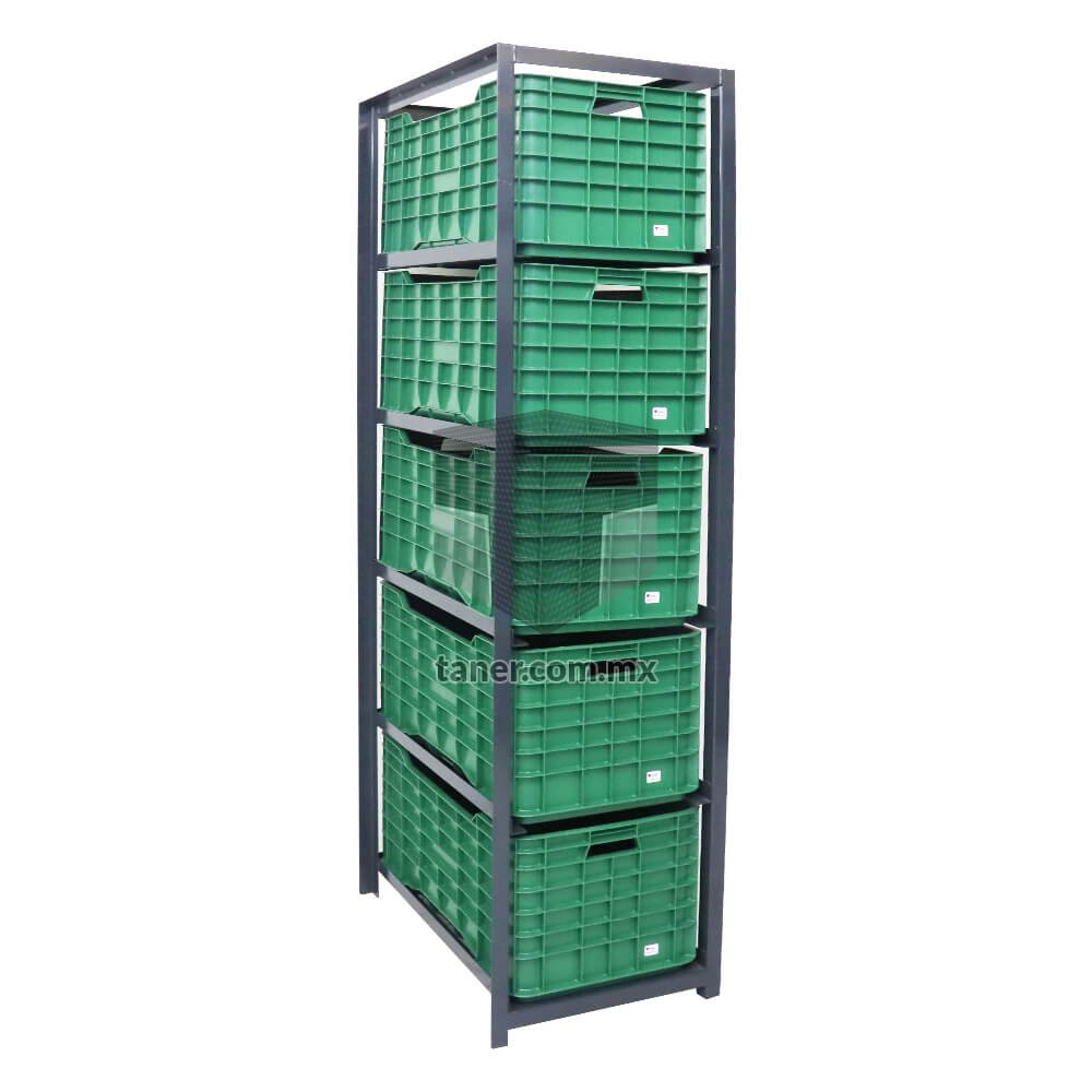 Estructura Cajonera Con 5 Contenedor Grande Cerrado Repro