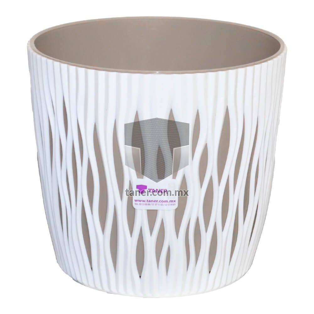 Maceta Cesped 7″ Beige-Blanco
