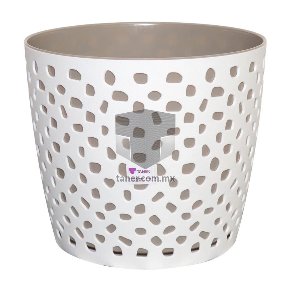 Maceta Petalos 10″ Beige-Blanco