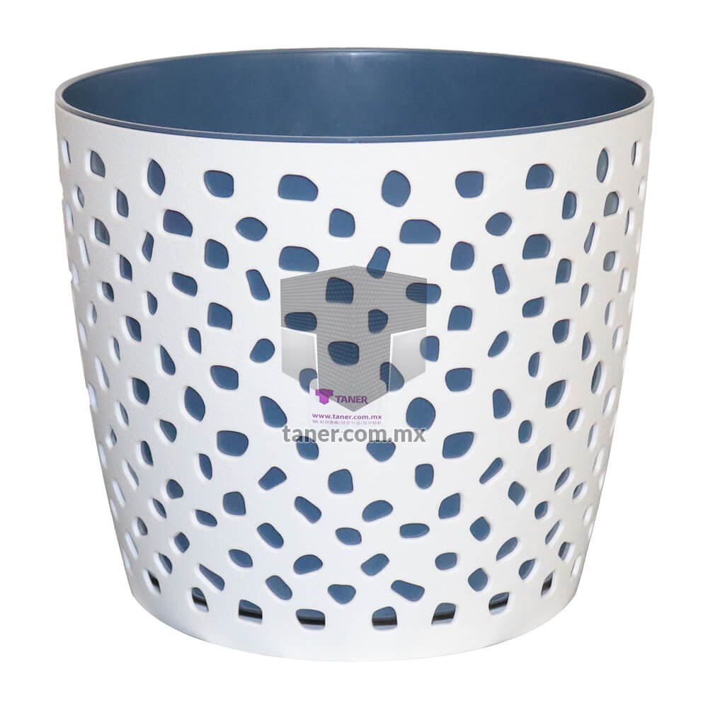Maceta Petalos 10″ Azul-Blanco