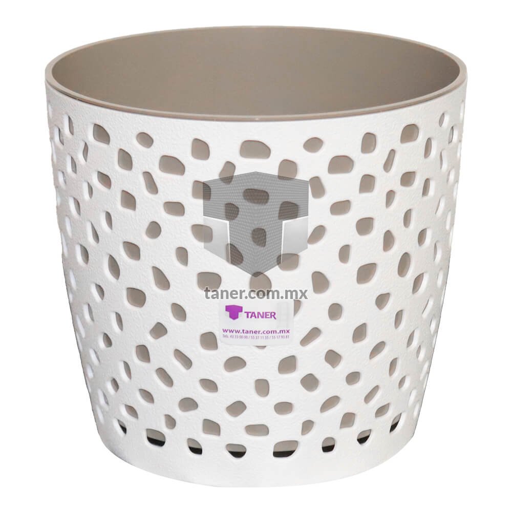 Maceta Petalos 7″ Beige-Blanco