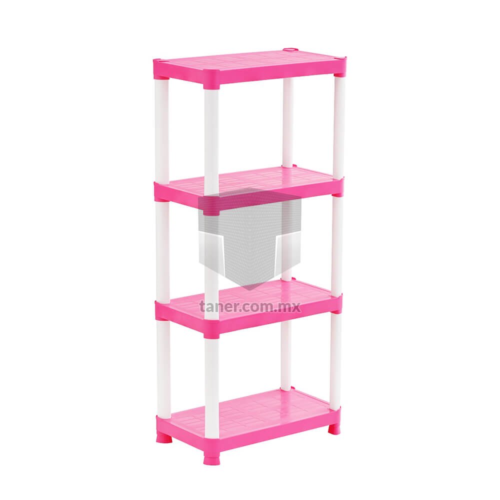 Estante Plástico Chico Rosa 4 Niveles