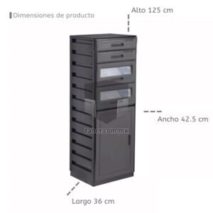 Venta de Anaqueles TANER CDMX y Queretaro-Archivador Plastico Mixto Gris 02a