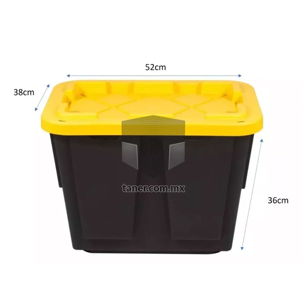 Venta de Anaqueles TANER Organizadora de Espacios CDMX y Queretaro-Contenedor Plástico Guarda Todo Chico Amarillo